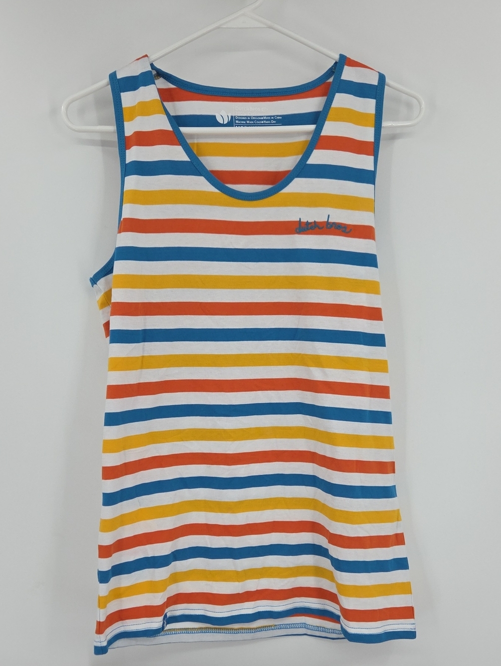 Dutch Bros Multicolor Striped Scoop Neck Tank